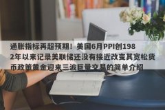 通胀指标再超预期！美国6月PPI创1982年以来记录美联储还没有接近改变其宽松货币政策黄金迎来三波巨量交易的简单介绍